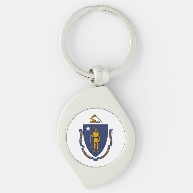 Massachusetts State Flag Key Ring (Front)
