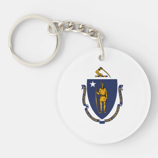 Massachusetts State Flag Key Ring (Front)