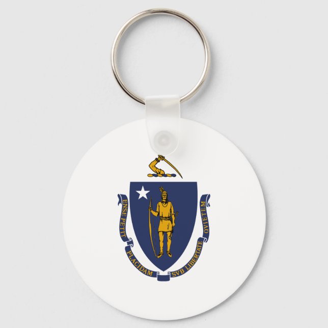 Massachusetts State Flag Key Ring (Front)