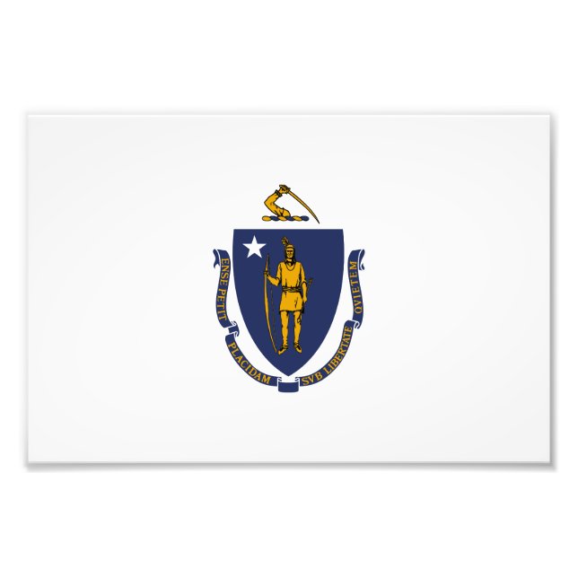 Massachusetts State Flag Photo Print (Front)