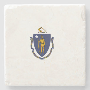 Massachusetts State Flag Stone Coaster