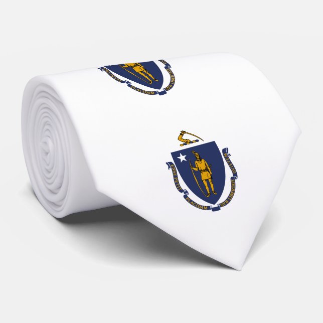 Massachusetts State Flag Tie (Rolled)
