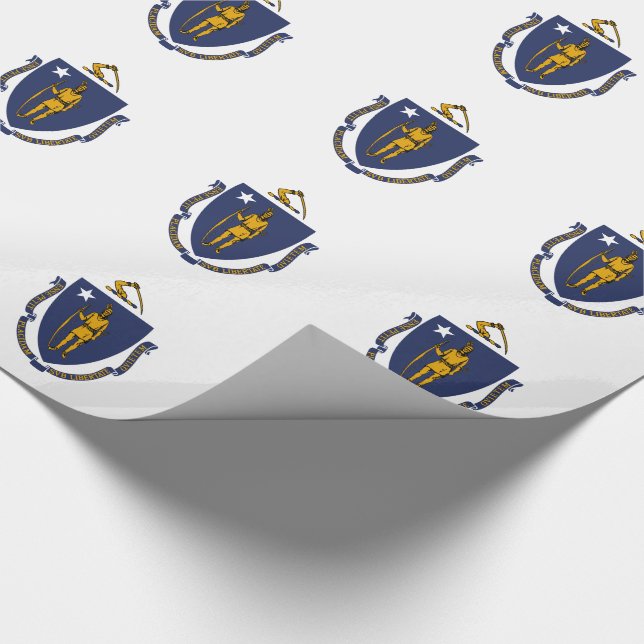 Massachusetts State Flag Wrapping Paper (Corner)
