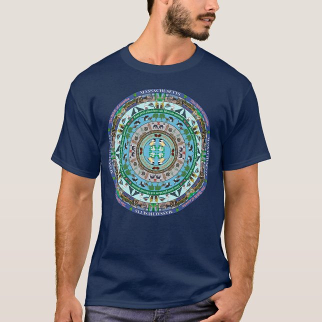 Massachusetts State Mandala T Shirt (Front)