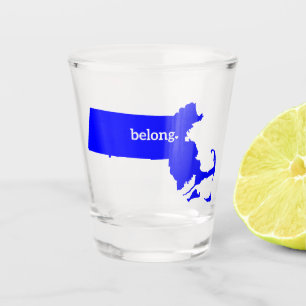 Massachusetts State Map Belong Shot Glass
