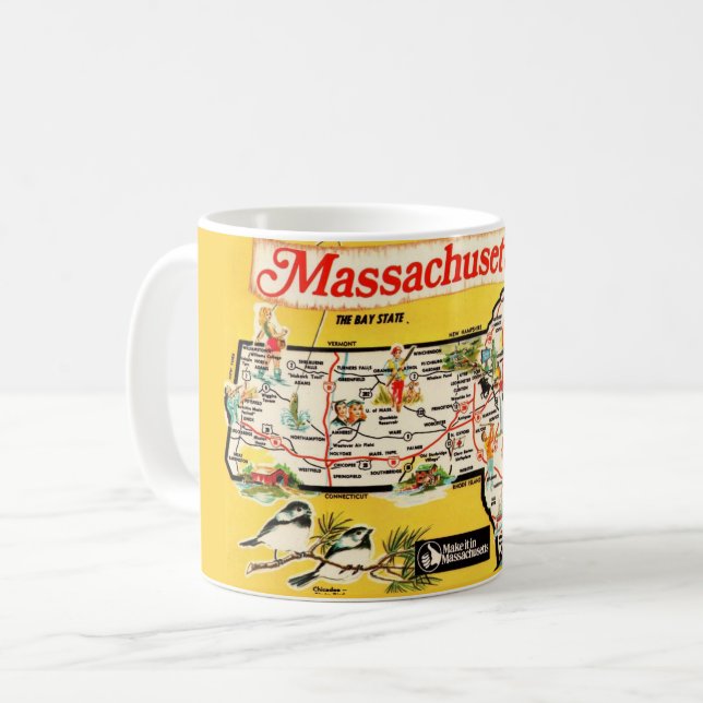 Massachusetts State Map Mug (Front Left)