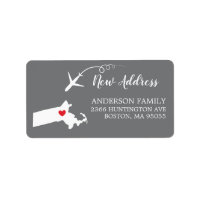 MASSACHUSETTS State | Moving Return Address Label