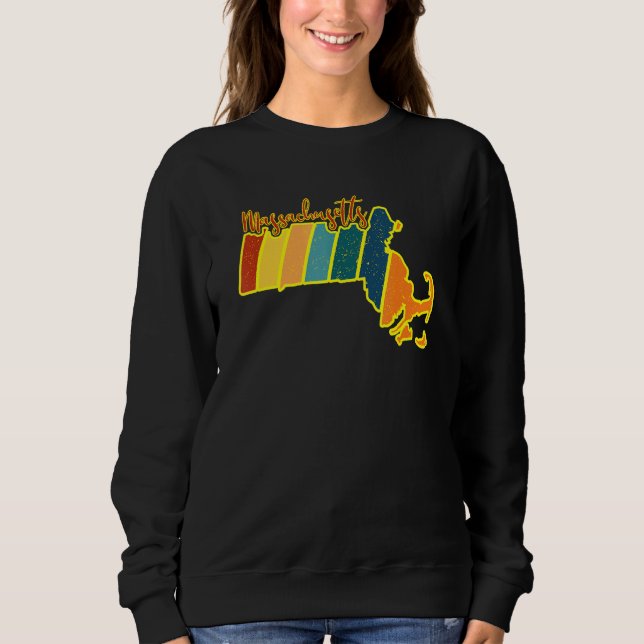 Massachusetts State Pride Sunset I Love Massachuse Sweatshirt (Front)