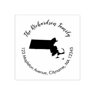 Massachusetts state return address rubber stamp