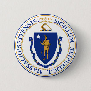 Massachusetts state seal america republic symbol f 6 cm round badge
