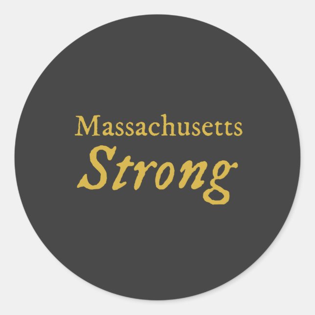Massachusetts Strong Classic Round Sticker (Front)