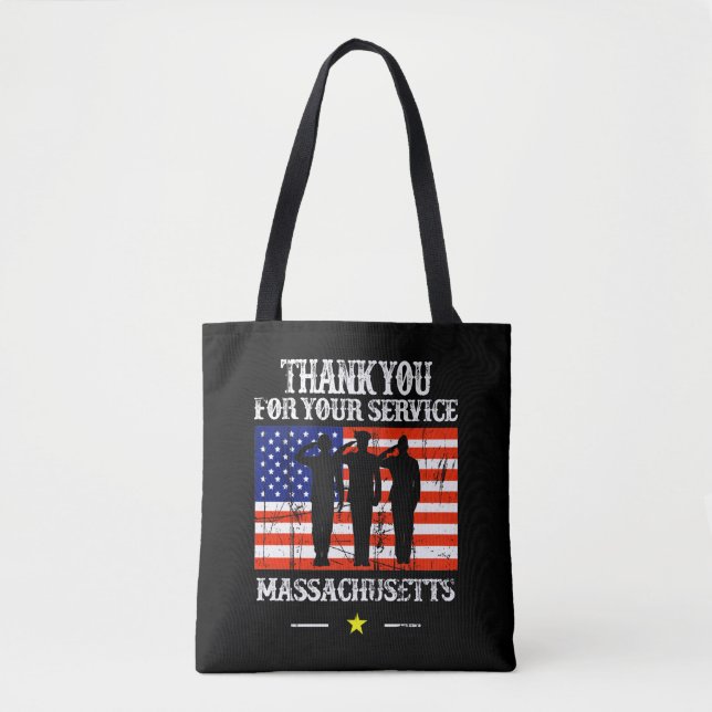 Massachusetts Tote Bag Canvas Christmas (Front)