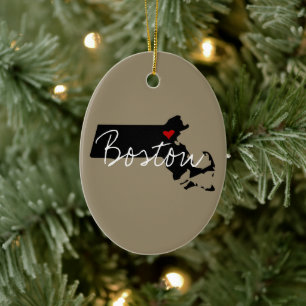 Massachusetts Town Ceramic Ornament