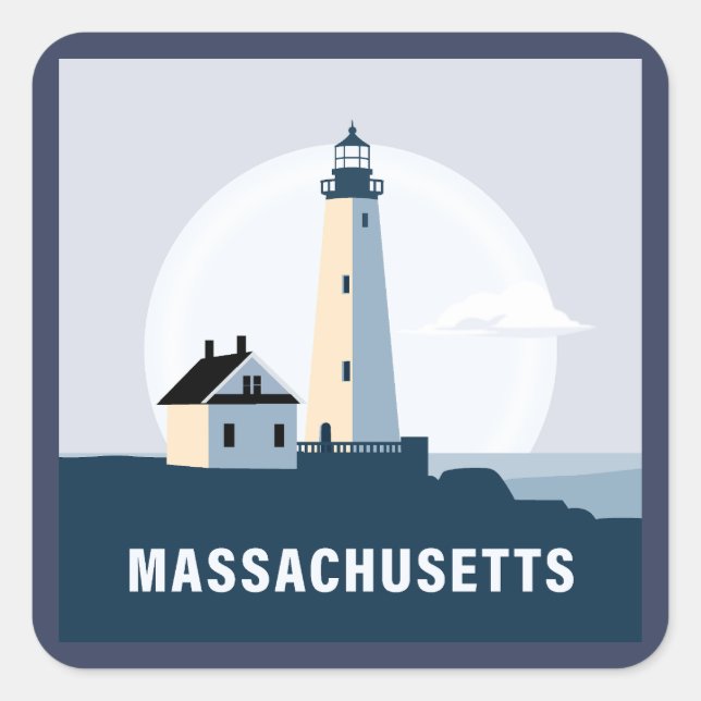 Massachusetts, United States of America Square Sticker (Front)