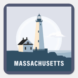 Massachusetts, United States of America Square Sticker