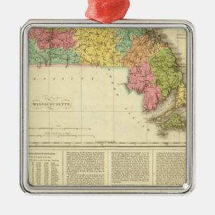 Massachusetts US Metal Tree Decoration