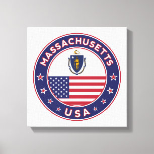 Massachusetts, USA States, Massachusetts poster, Canvas Print