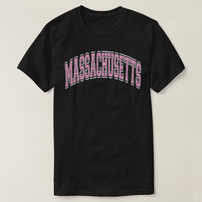 Massachusetts Varsity Style Pink Tet Pullover  (Design Front)