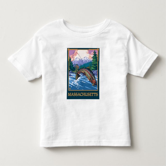 MassachusettsAngler Fisherman Scene Toddler T-Shirt (Front)