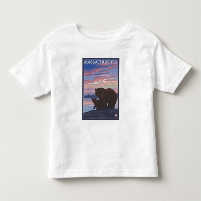 MassachusettsBear and Cub Toddler T-Shirt (Front)