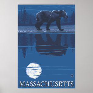 MassachusettsBear in the Moonlight Poster