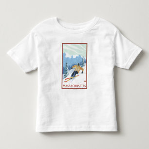 MassachusettsDownhill Skier Scene Toddler T-Shirt