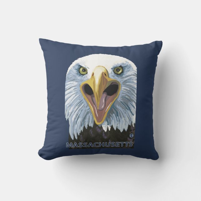 MassachusettsEagle Up Close Cushion (Front)