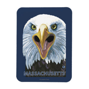 MassachusettsEagle Up Close Magnet