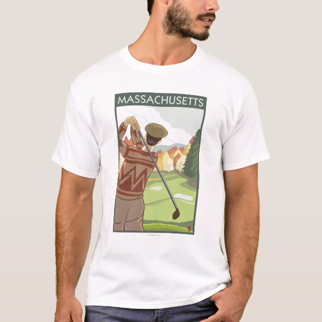MassachusettsGolfing Scene T-Shirt (Front)