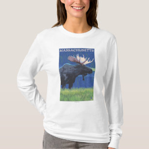 MassachusettsMoose in the Moonlight T-Shirt