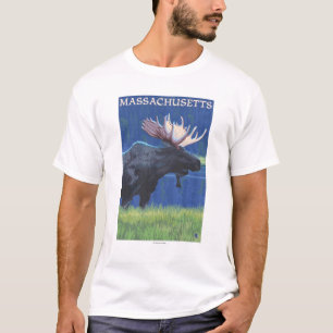 MassachusettsMoose in the Moonlight T-Shirt