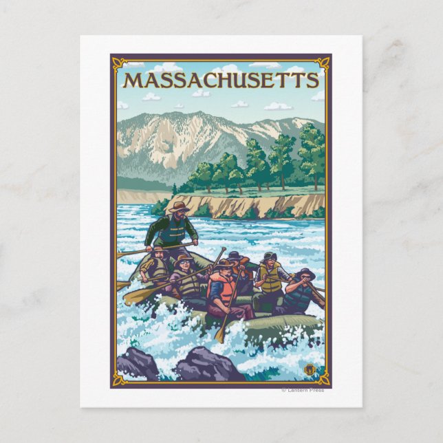 MassachusettsRiver Rafting Scene Postcard (Front)