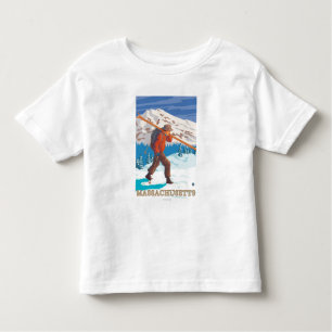 MassachusettsSkier Carrying Skis Toddler T-Shirt