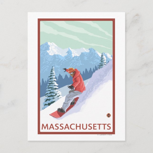MassachusettsSnowboarder Scene Postcard (Front)