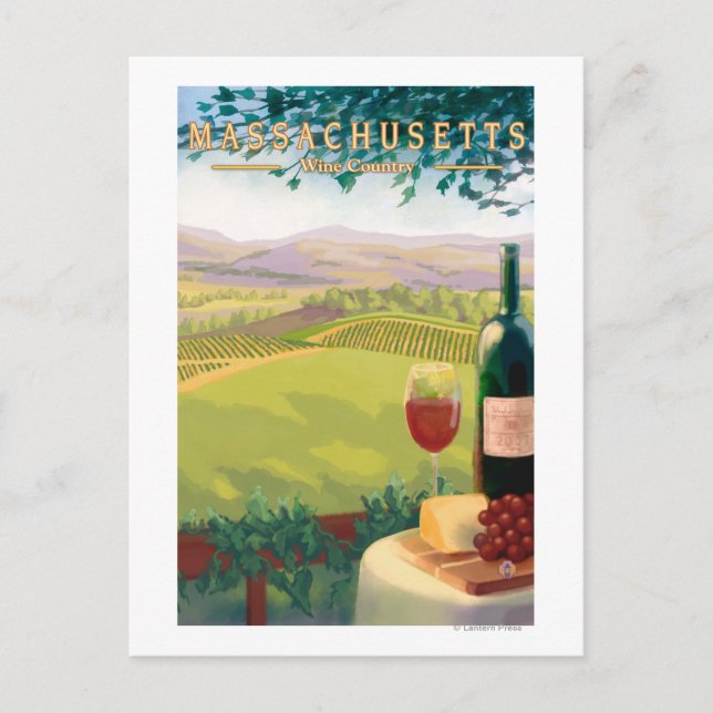 MassachusettsWine Country Scene Postcard (Front)