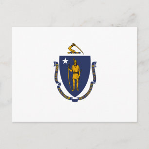 Massachusite Flag, Flag of Massachusetts Postcard