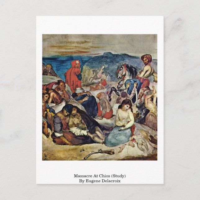 Massacre At Chios (Study) By Eugene Delacroix Postcard (Front)