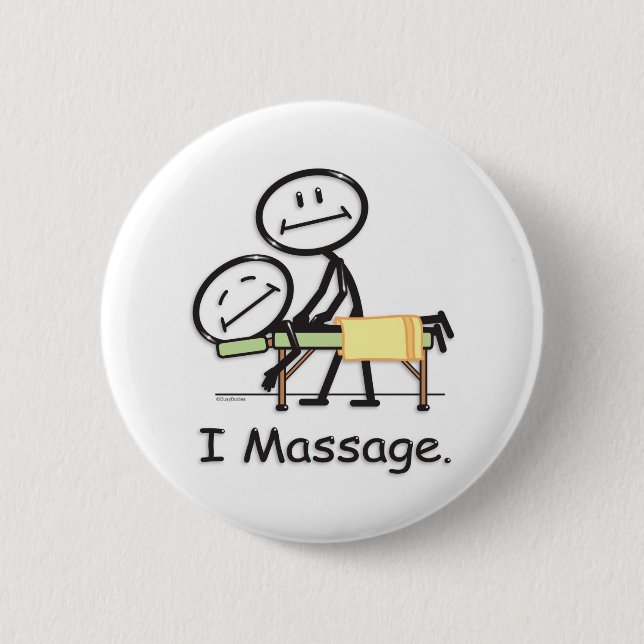 Massage 6 Cm Round Badge (Front)