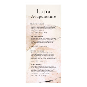 Massage Acupuncture Spa Price List Menu