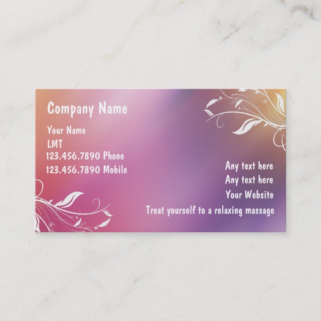 Massage Business Cards (Front)
