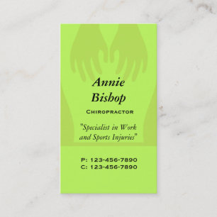 Massage/ Chiropractor Business Card/ Green Card