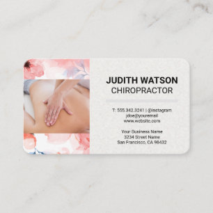 Massage Chiropractor Flower Background Business Card