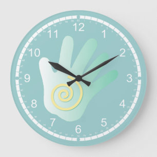 Massage Energy Hand Large Clock