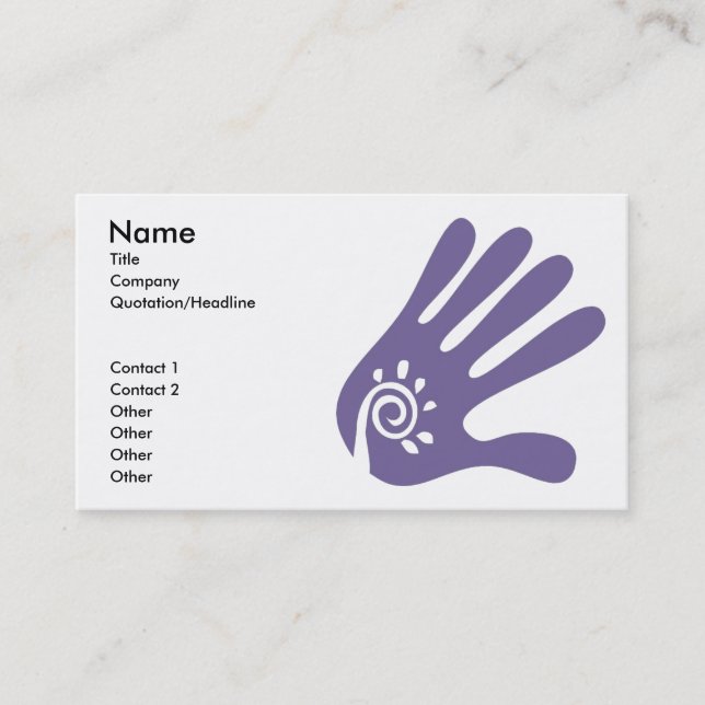 Massage Hand Business Card template (Front)