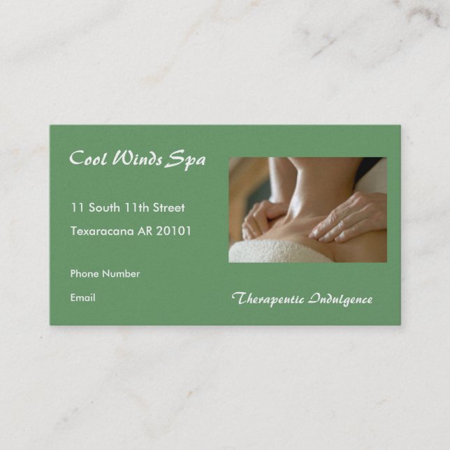 Massage hands photo appointment card (Front)