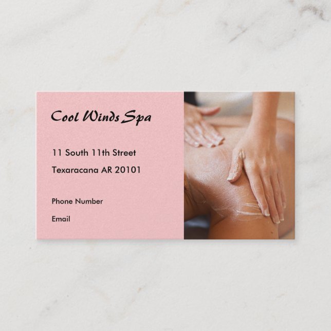 Massage hands photo II Appointment Card (Front)