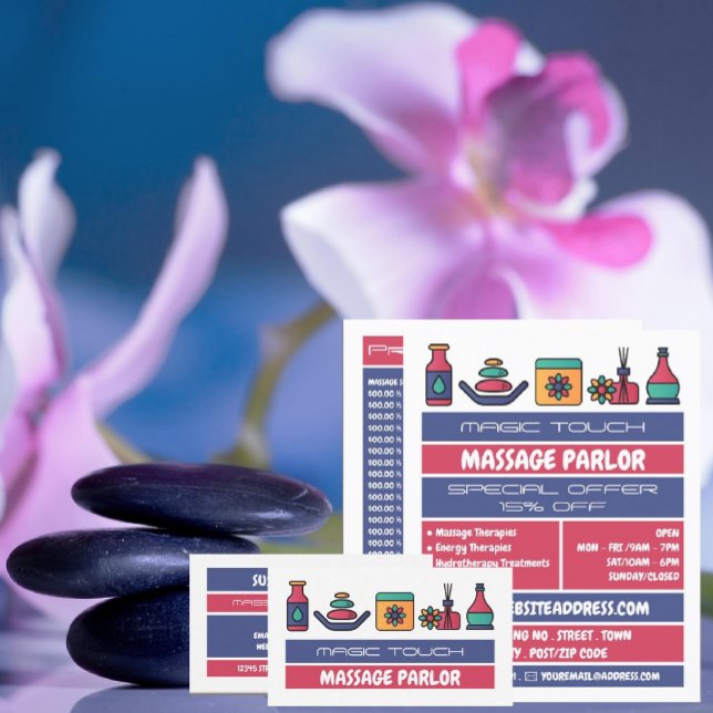 Massage Icons, Massage Therapy, Massage Parlor Flyer (Creator Uploaded)