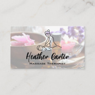 Massage Line Drawing Logo Business Card