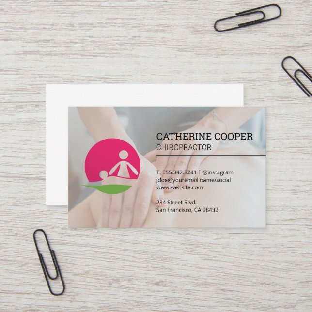 Massage Logo | Chiropractor Session Business Card (Front/Back In Situ)