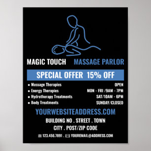 Massage Logo, Massage Therapy, Massage Parlor Poster